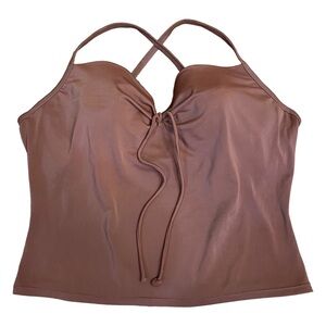 Vintage Y2K Victoria’s Secret Brown Push Up Underwire Swim Tankini Top